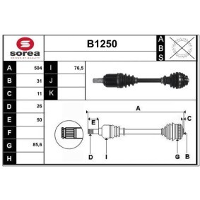 Comprar Árbol de transmisión de SNRA B1250 a bajo precio de 260,44 €