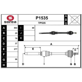 Comprar Árbol de transmisión de SNRA P1535 a bajo precio de 174,79 €