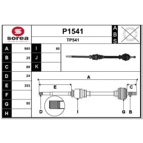 Comprar Árbol de transmisión de SNRA P1541 a bajo precio de 187,80 €