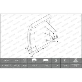 Comprar Juego de forros de freno, freno de tambor de FERODO K19010.0-F3658 a bajo precio de 290,55 €