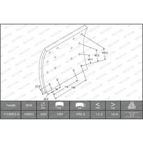 Comprar Juego de forros de freno, freno de tambor de FERODO K19063.0-F3658 a bajo precio de 138,64 €