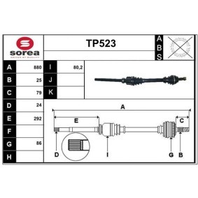 Comprar Árbol de transmisión de SERA TP523 a bajo precio de 153,36 €