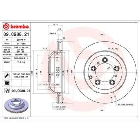 Köp Bromsskiva av BREMBO 09.C988.21 till det låga priset 1153,50 kr