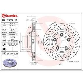 Köp Bromsskiva av BREMBO 09.D935.11 till det låga priset 1362,88 kr