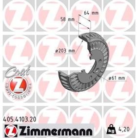 Comprar Tambor de freno de ZIMMERMANN 405.4103.20 a bajo precio de 48,53 €