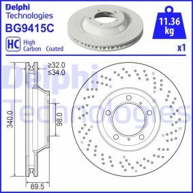 Compre Disco de travão da DELPHI BG9415C a um preço baixo por 92,28 €
