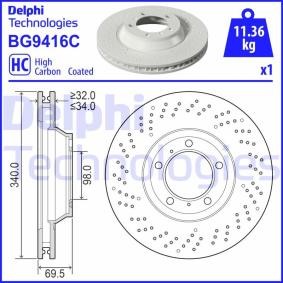 Compre Disco de travão da DELPHI BG9416C a um preço baixo por 92,28 €