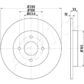 Achetez des Disque de frein ASHIKA 61-00-0304 à prix pour 33,36 €
