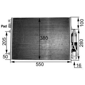 Köp Kondensor, klimatanläggning av MAHLE ORIGINAL AC 303 000S till det låga priset 1486,77 kr