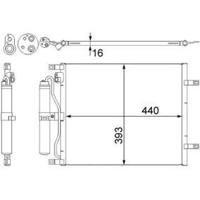 Köp Kondensor, klimatanläggning av MAHLE ORIGINAL AC 445 000S till det låga priset 1138,64 kr