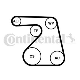 Achetez des Pompe à eau+Jeu de courroie trapézoïdale à nervures CONTITECH 6PK1217WP1 à prix pour 98,56 €