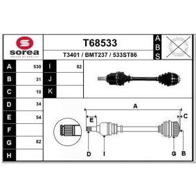 Comprar Árbol de transmisión de EAI T68533 a bajo precio de 163,47 €
