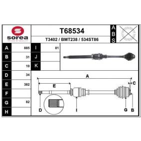 Comprar Árbol de transmisión de EAI T68534 a bajo precio de 163,47 €