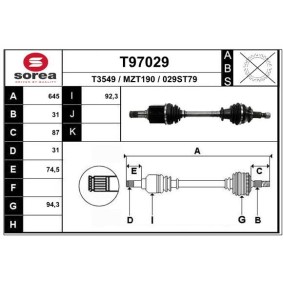 Comprar Árbol de transmisión de EAI T97029 a bajo precio de 156,36 €