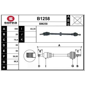 Comprar Árbol de transmisión de SNRA B1258 a bajo precio de 280,18 €