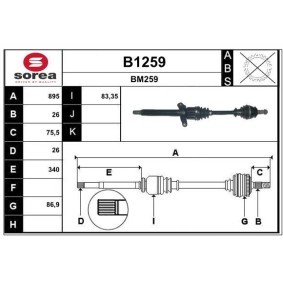 Comprar Árbol de transmisión de SNRA B1259 a bajo precio de 360,27 €