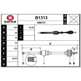 Comprar Árbol de transmisión de SNRA B1313 a bajo precio de 241,92 €