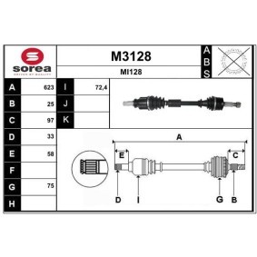 Köp Drivaxel av SNRA M3128 till det låga priset 2916,98 kr