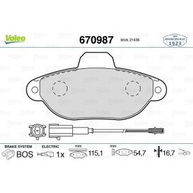 Achetez des Plaquettes de frein VALEO 670987 à prix pour 23,88 €