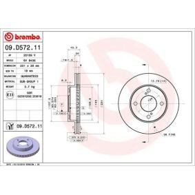 Köp Bromsskiva av BREMBO 09.D572.11 till det låga priset 432,39 kr