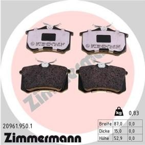 Köp Bromsbelägg av ZIMMERMANN 20961.950.1 till det låga priset 749,33 kr
