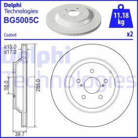 Compre Disco de travão da DELPHI BG5005C a um preço baixo por 37,37 €