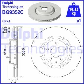 Compre Disco de travão da DELPHI BG9352C a um preço baixo por 61,27 €