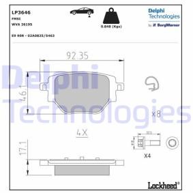 Bremsbeläge LP3646 für JEEP