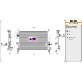 Achetez des Radiateur du moteur AHE 105.069 à prix pour 211,80 €