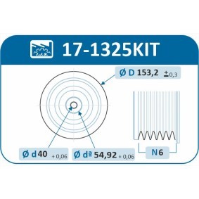 Köp Remskiva, vevaxel av IJS GROUP 17-1325KIT till det låga priset 3399,67 kr