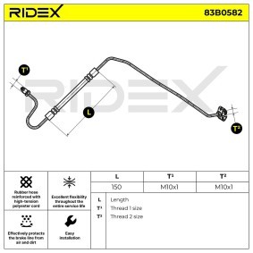Comprar Latiguillo de freno de RIDEX 83B0582 a bajo precio de 15,27 €