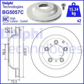 Compre Disco de travão da DELPHI BG5057C a um preço baixo por 86,37 €