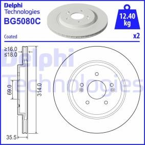 Bremsscheibe BG5080C für Santa Fe V (MX5) für 60,78 CHF