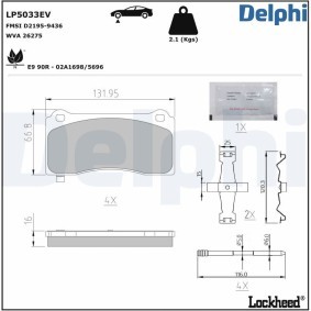 Køb Bremseklodser af DELPHI LP5033EV til den lave pris 1209,55 DKK