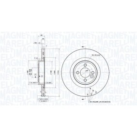 Achetez des Disque de frein MAGNETI MARELLI 360406161501 à prix pour 123,50 €