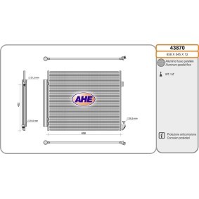 Klimakondensator des Herstellers AHE - Originalware Artikelnummer: 43870