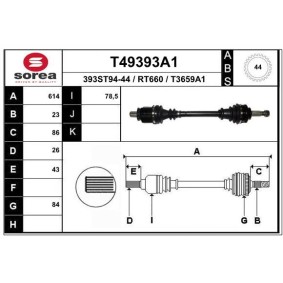 Comprar Árbol de transmisión de EAI T49393A1 a bajo precio de 124,06 €