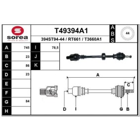 Comprar Árbol de transmisión de EAI T49394A1 a bajo precio de 124,06 €