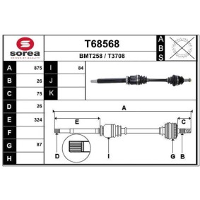 Comprar Árbol de transmisión de EAI T68568 a bajo precio de 138,80 €