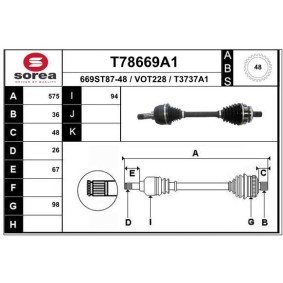 Comprar Árbol de transmisión de EAI T78669A1 a bajo precio de 136,54 €