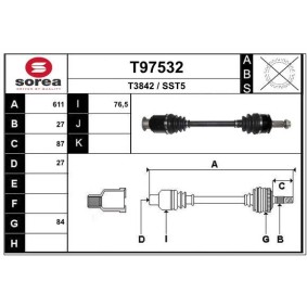 Comprar Árbol de transmisión de EAI T97532 a bajo precio de 136,54 €