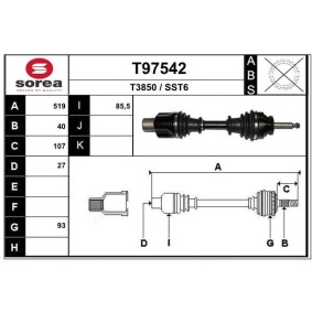 Osta Vetoakseli EAI:llä T97542 edullisesti hintaan 147,41 €