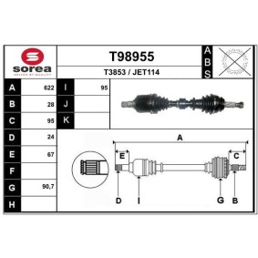 Comprar Árbol de transmisión de EAI T98955 a bajo precio de 152,71 €