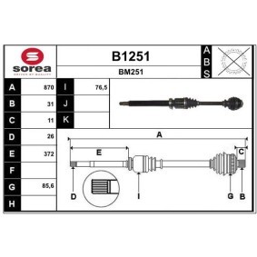 Comprar Árbol de transmisión de SNRA B1251 a bajo precio de 251,14 €