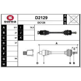 Köp Drivaxel av SNRA D2129 till det låga priset 3634,50 kr