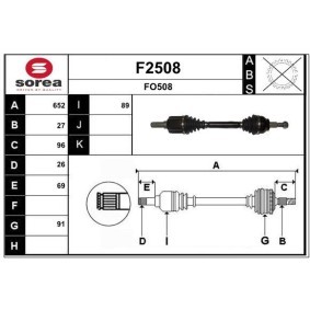 Köp Drivaxel av SNRA F2508 till det låga priset 3634,50 kr