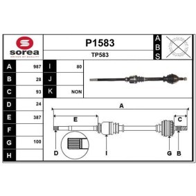 Comprar Árbol de transmisión de SNRA P1583 a bajo precio de 208,00 €
