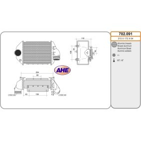 Kjøp Intercooler av AHE 702.091 til den lave prisen 2413,28 NOK