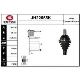 Comprar Juego de articulación, árbol de transmisión de SERA JH22655K a bajo precio de 74,39 €