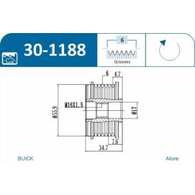 Achetez des Poulie roue libre, alternateur IJS GROUP 30-1188 à prix pour 32,29 €